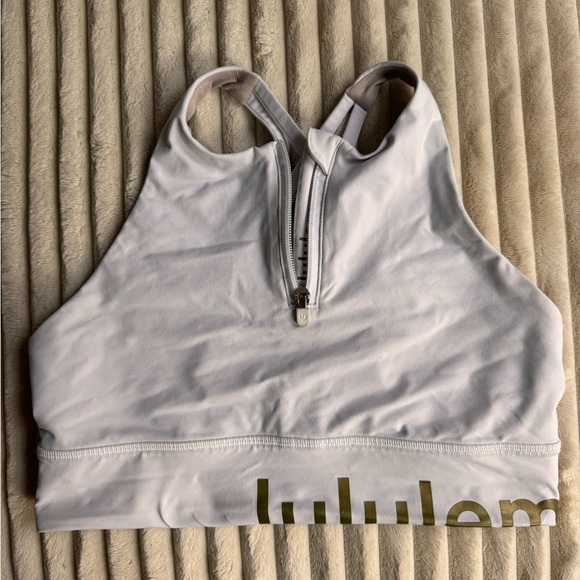Lululemon White Sports Bra with Gold Accents - Picture 1 of 2